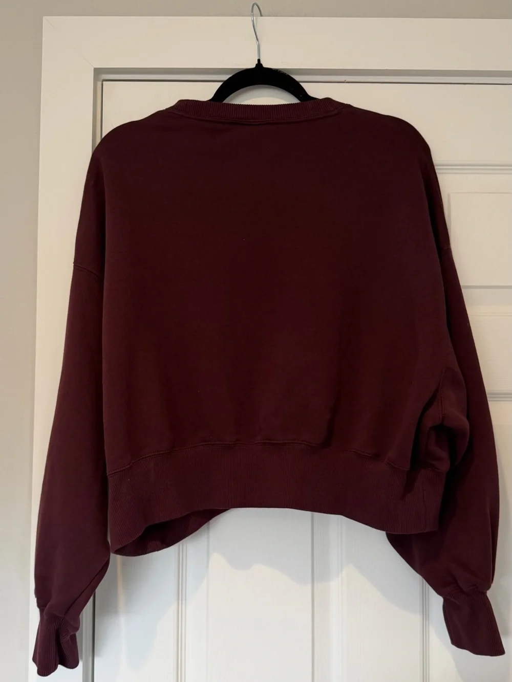 Auth. ✅ Nike Phoenix Oversized Crop Crewneck in “Burgundy Crush/Sail” Size Small